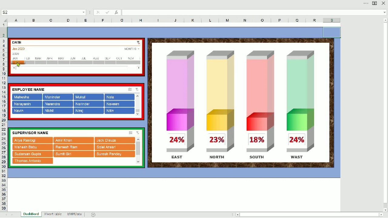 Dashboard 3D Chart & Slicer - YouTube