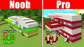 Mikey Poor Family vs JJ Rich Family RV House Build Survival Battle in Minecraft (Maizen)