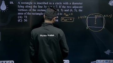 A rectangle is inscribed in a circle with a diameter lying along the line 3y = x + 7. If the two....