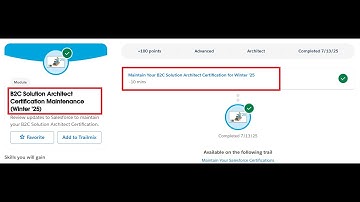 B2C Solution Architect Certification Maintenance (Winter 
