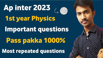 How to pass inter 1st year physics 2023 || inter 1st year physics important questions 2023