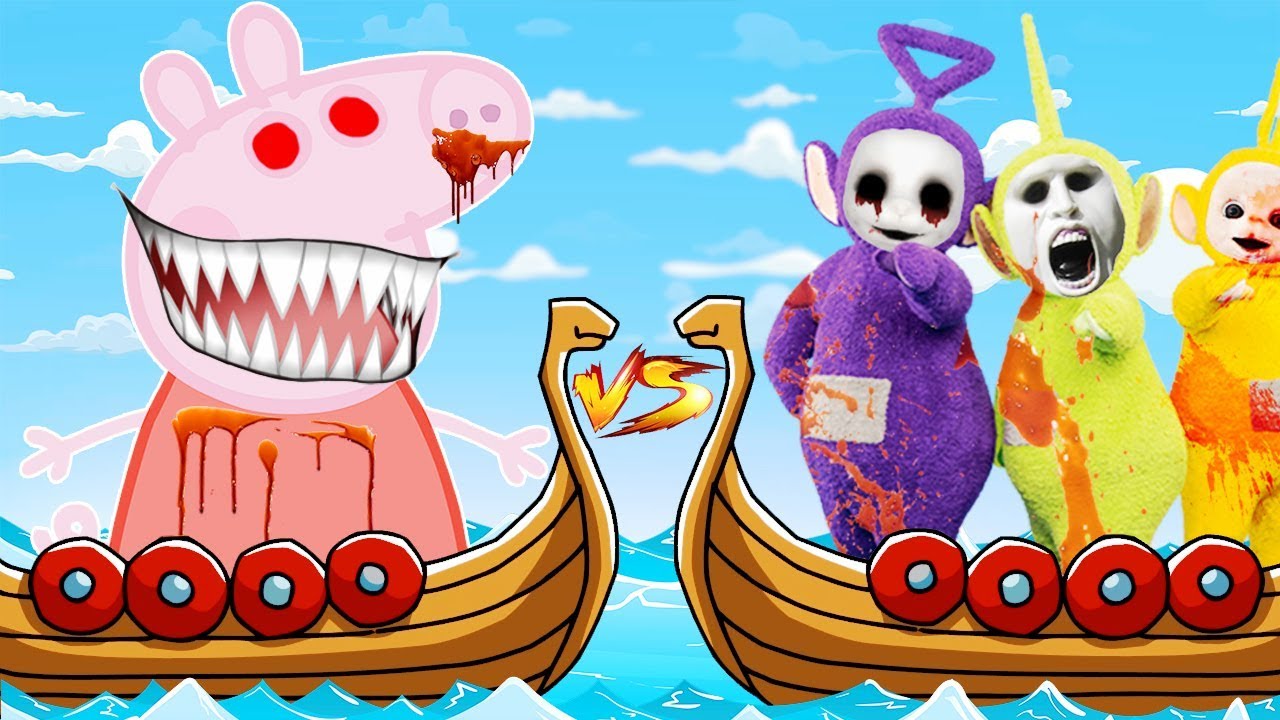 ⁣BARCO de SLENDYTUBIES VS BARCO de PEPPA.EXE ⛴️ MINECRAFT BEBE MILO BATALLA de BARCOS