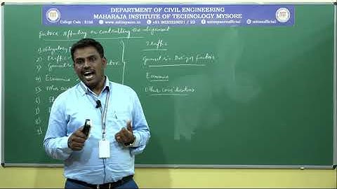 Factors Controlling or Affecting Highway Alignment /5/Module 1/18CV56/Session 10