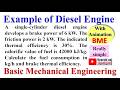 Diesel Engine Example |2| Problem of Diesel engine | Best example #automobile #engine #gtu #bme