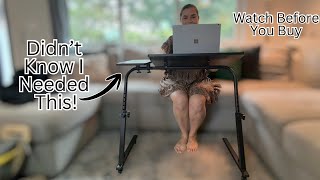 Adjustable Rolling TV Tray Table for Couch & Bed