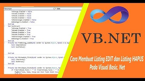 Cara Membuat Listing Edit dan Listing Hapus di Visual Basic  NET