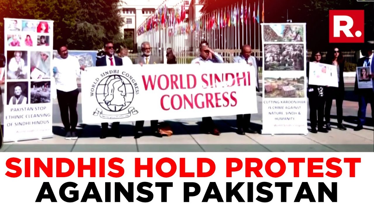 World Sindhi Congress Demonstrate Protest Outside UN Against Pakistan's Persecution of Minorities