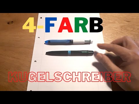 4 Farben Kugelschreiber Bic und Schneider Take4