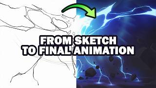 2D FX Animation Timelapse: Lightning &amp; Electricity Element