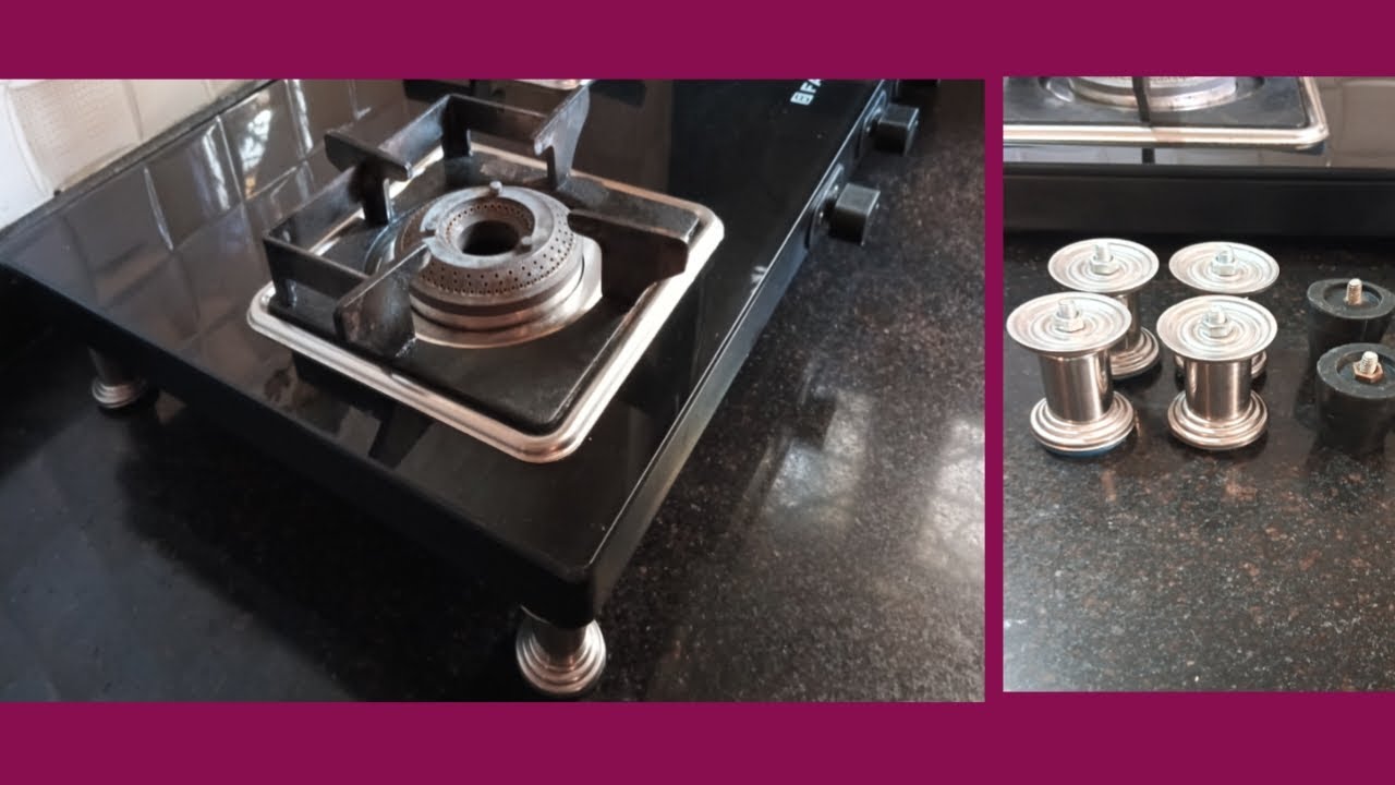 Stainless Steel Anti Slip LPG gas stove legs to increase height 🌿💫✨ // change faber gas stove legs