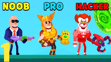 Hitmasters - NOOB vs PRO vs HACKER !! ios, Android (part-1)