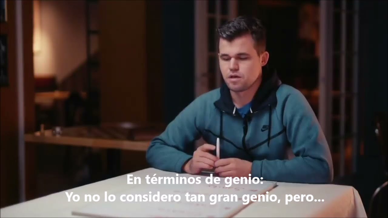 Magnus Carlsen puntuando campeones del mundo FISCHER