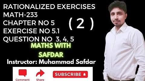 Math-233 Exercise 5.1 Q No 3, 4, 5 Applied Mathematics-II Rationalized Exercises 2nd Year DAE Maths