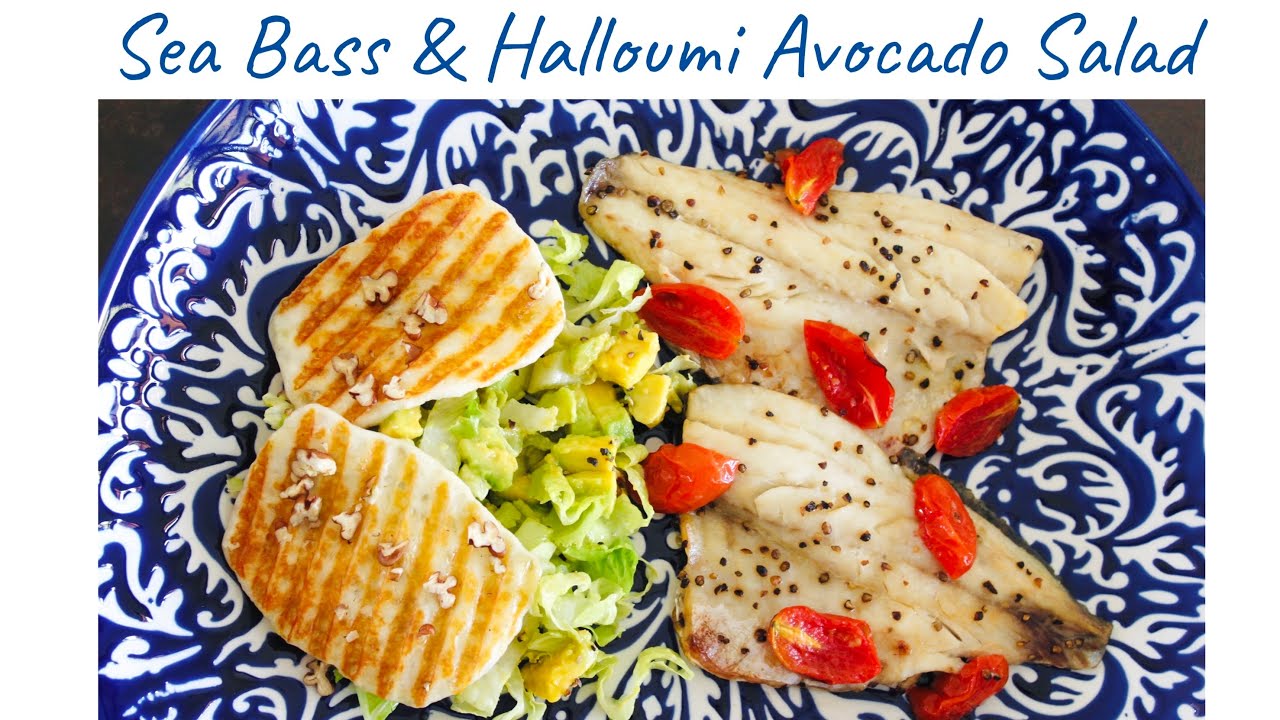 Sea Bass & Halloumi Avocado Salad KETO Low Carb Dinner Idea Quick