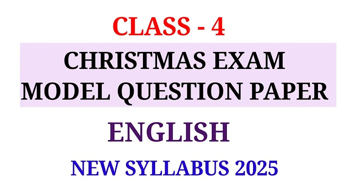 CLASS 4 CHRISTMAS EXAM MODEL QUESTION PAPER ENGLISH | STD 4 SECOND TERM MODEL QUESTION PAPER ENGLISH
