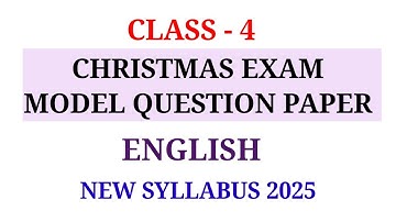 CLASS 4 CHRISTMAS EXAM MODEL QUESTION PAPER ENGLISH | STD 4 SECOND TERM MODEL QUESTION PAPER ENGLISH