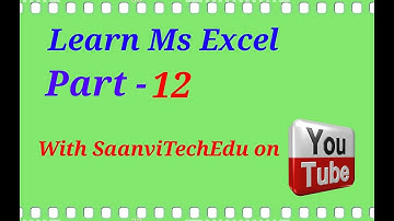 Ms Excel 2007 part - 10