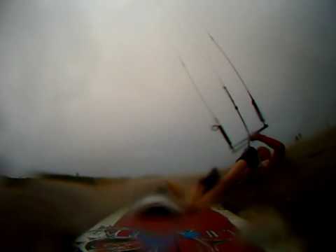 How to get up and riding on a strapless surfboard kitesurfing