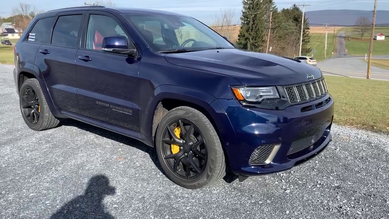 My New 18 Jeep Grand Cherokee Trackhawk Trueblue Over Red Fully Loaded 707hp Hellhawk Hellcat Youtube