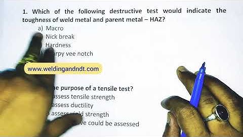 [English] CSWIP 3.1: Chapter 4 (Destructive Testing) Question & Answers