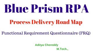 BluePrism RPA - Oerational Impact Document (OID) - BPPDRM1029 - Aditya RPA Academy BTM Layout