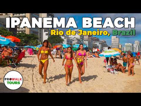 Rio de Janeiro, Brazil - Ipanema Sunny Beach Walking Tour -4K60fps with Captions - Prowalk Tours