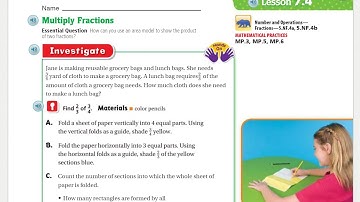 Go Math 5th Grade Lesson 7.4 Multiply Fractions