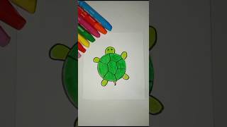 membuat kura-kura dari bentuk bulat #kurakura #krayon #mewarnai #colors