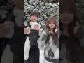 うさぴぴと初雪⛄️🤍 #りゅなりさ #赤ちゃんのいる生活