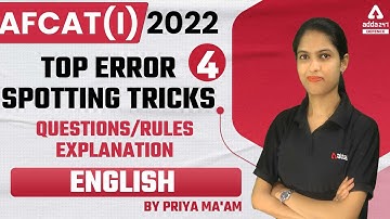 AFCAT 1 2022 |  English  | Top Error spotting Tricks Questions | Rules | Explanation #4