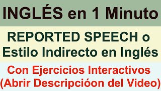 Curso de Ingles: Reported Speech o Estilo Indirecto