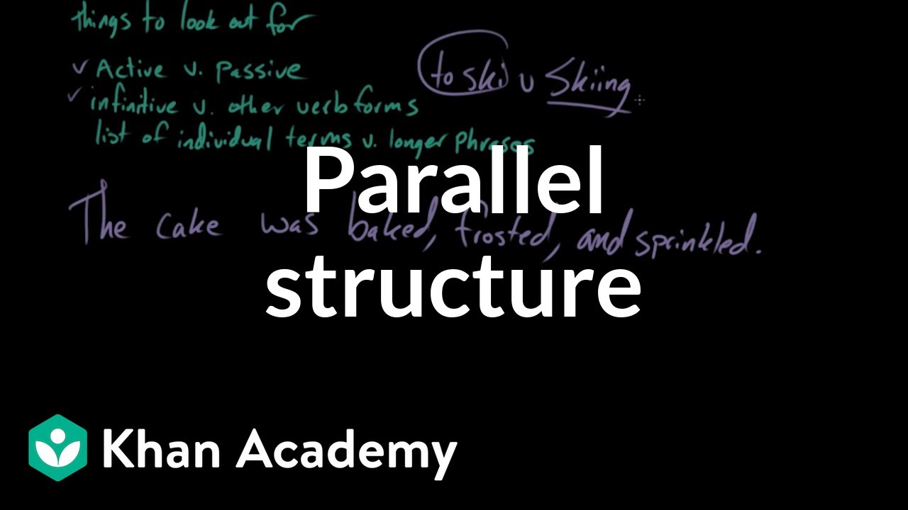 Parallel structure (video)  Khan Academy Regarding Parallel Structure Worksheet With Answers