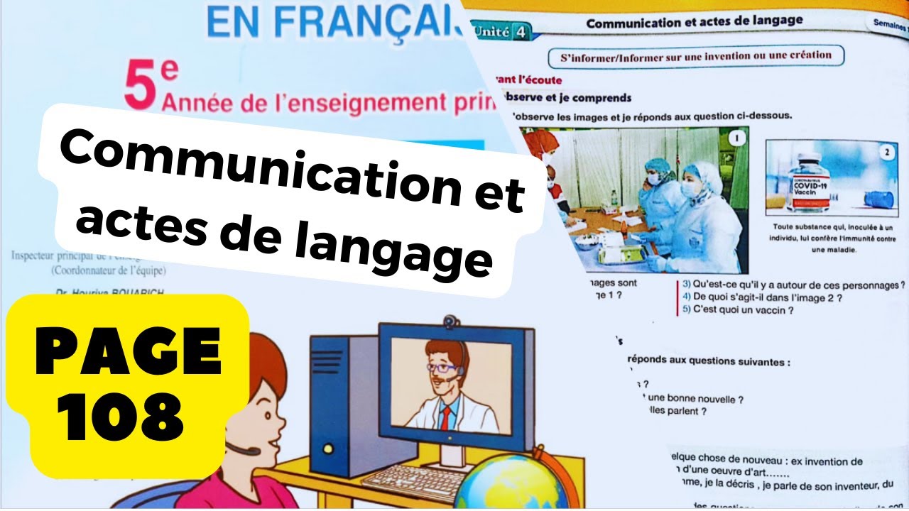 Page De Garde Comment Communiquer A Distance Hier Et Aujourdhui Pour communiquer en Français 5 année Communication et actes de langage