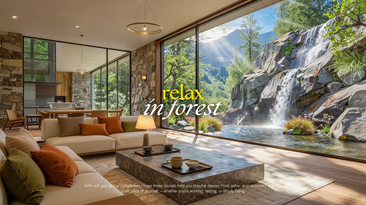 Tranquil Nature Living Room & Soft Jazz | Calm Background Music for Focus and Good Mood