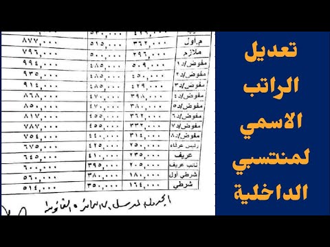 عاااجل تعديل الراتب الاسمي لمنتسبي الداخلية ضباط ومراتب