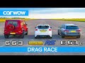 Mercedes-AMG E63 S vs G63 vs 520hp Ford Focus RS – DRAG RACE, ROLLING RACE & BRAKE TEST!