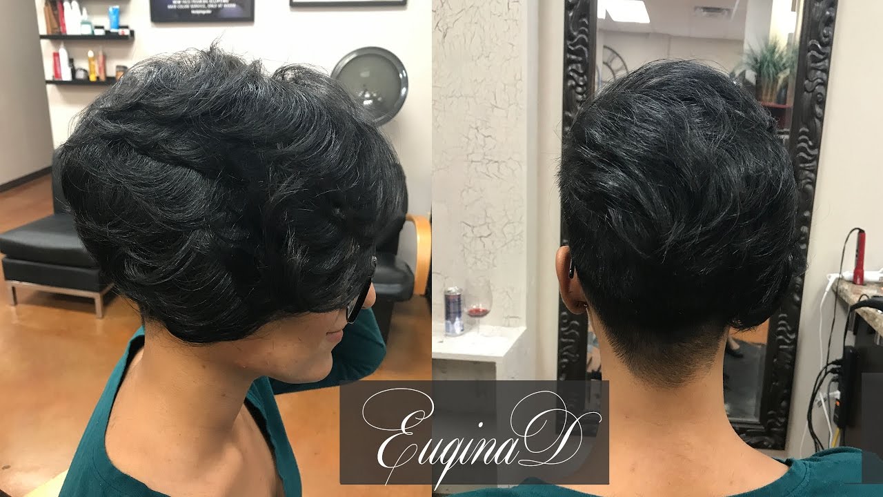 Short Dry HairCut and flat iron