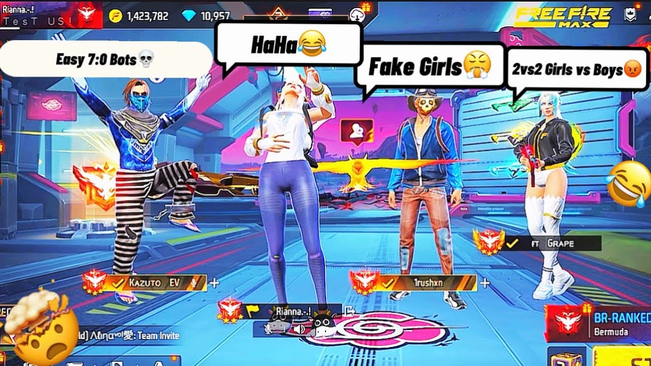 I Trash Talked Random Players As A FAKE GIRL and Challenged Them To A 2vs2😂 Free Fire!