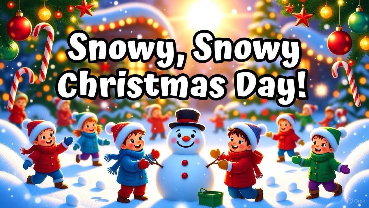 Детские стишки 🎄 Снежное, снежное Рождество! Рождественская песня!