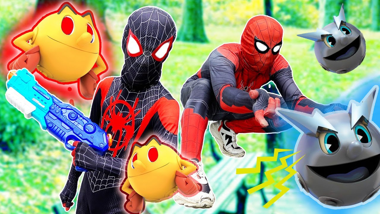 SPIDERMAN VS BAD PACMAN IN REAL LIFE - YouTube