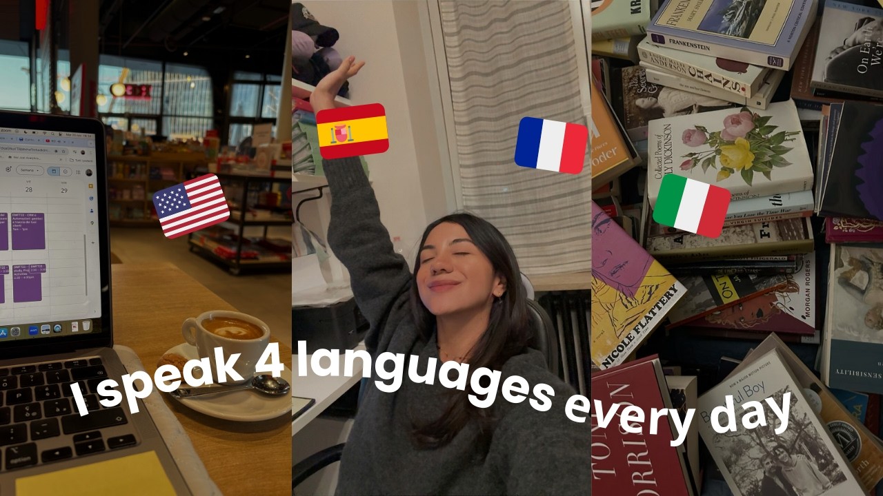 🌍 A DAY IN THE LIFE OF A POLYGLOT: speaking 4 languages as a busy adult