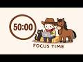 Pomodoro Timer 4x50min | Acoustic ♫ | ADHD | 🔥 theme: western