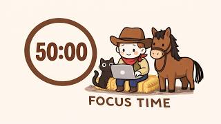 Pomodoro Timer 4x50min | Acoustic ♫ | ADHD | 🔥 theme: western