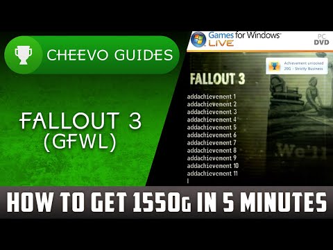 Fallout 3 PC (GFWL)-업적 가이드 ** 5 분에 1550g **