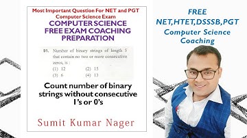 Count number of binary strings without consecutive 1’s or 0’s | Free Coaching | HTET 2017 Question