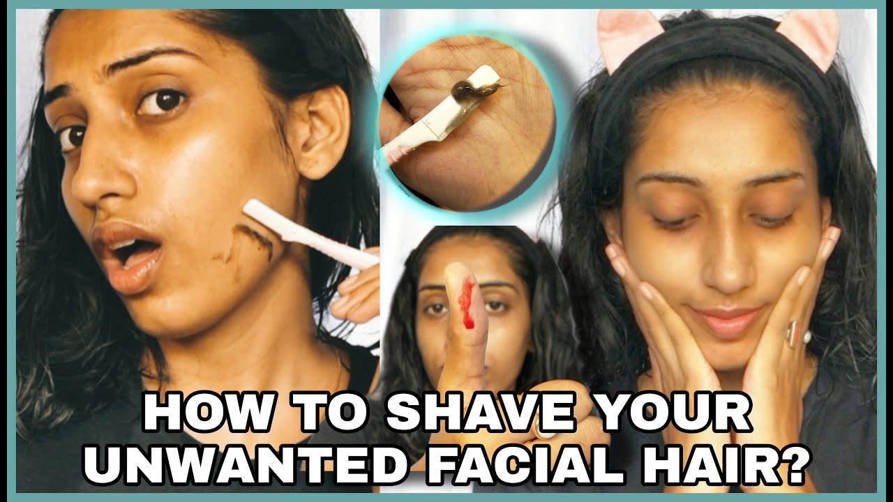 How to Shave your Facial Hairs at Home? / cut myself 😢 GROSSY PROCESS