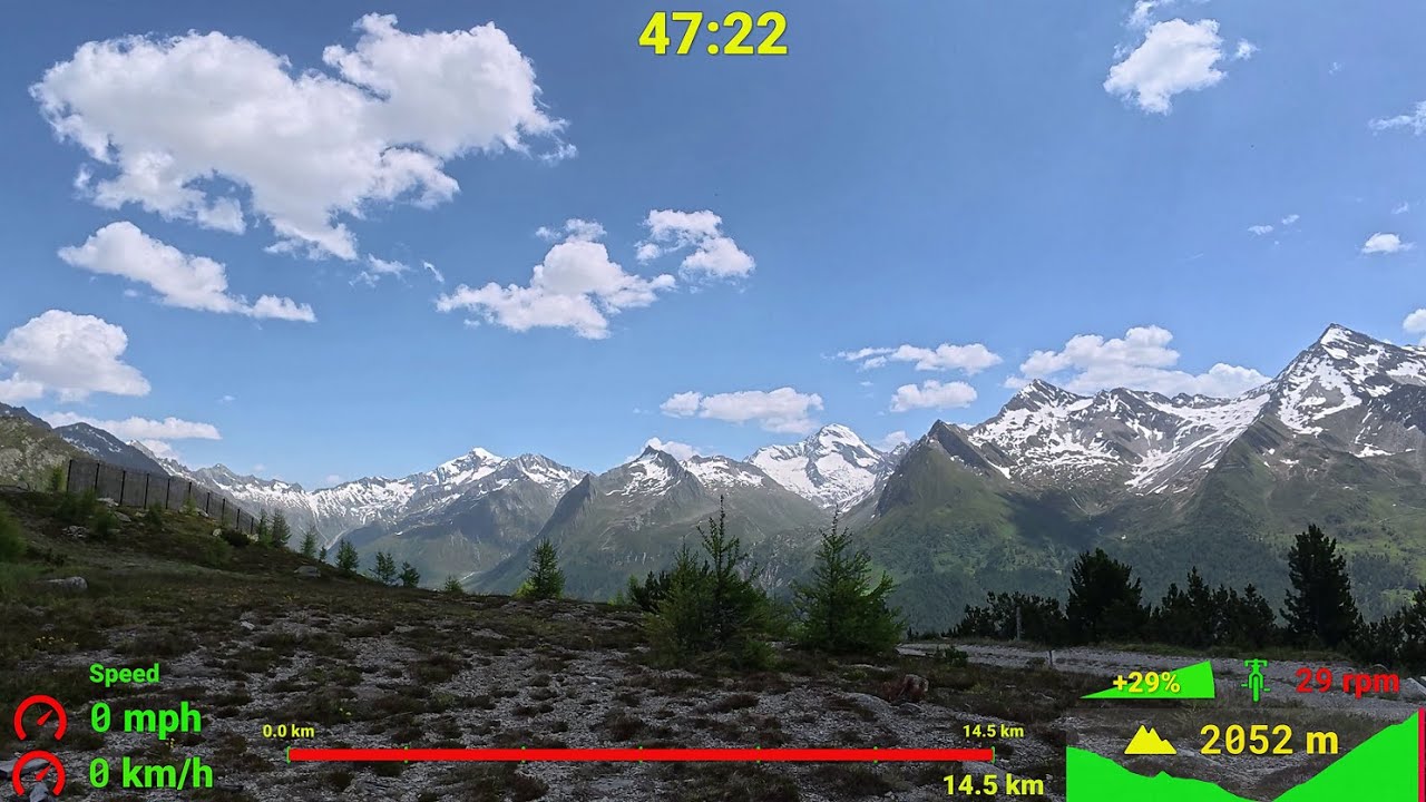 45 minute Indoor Cycling Workout Ahrntal Alpine Alps Italy Garmin 4K Video