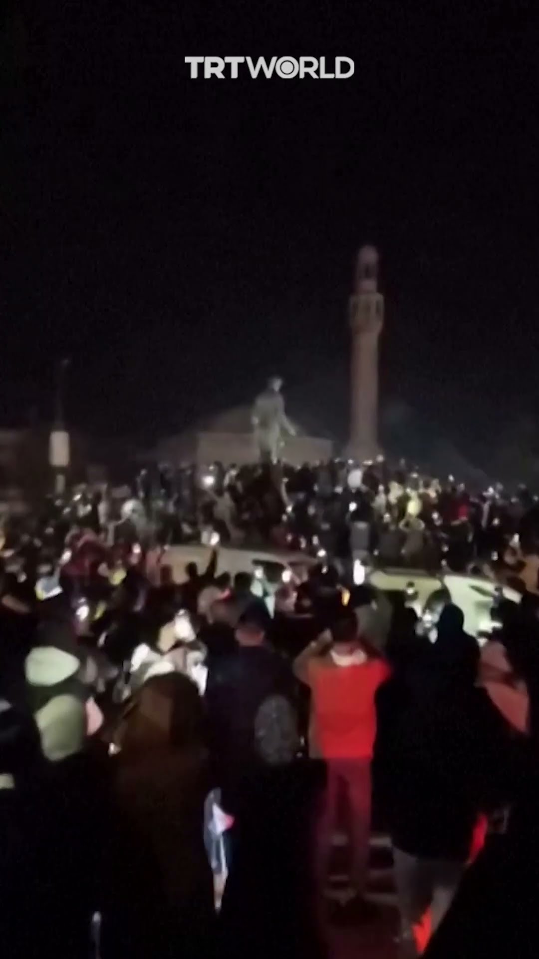 Statue of former Syrian president toppled in Homs