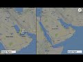 Qatari airplanes can't fly over Saudi Arabia, just like Israeli airplanes