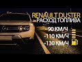 Расход топлива. Renault Duster (Рено Дастер). 90км/ч | 110км/ч | 130км/ч